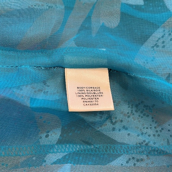 Moulinette Soeurs | Silk‎ Maxi Halter Dress | Teal/Purple | Size 6 - Picture 12 of 14